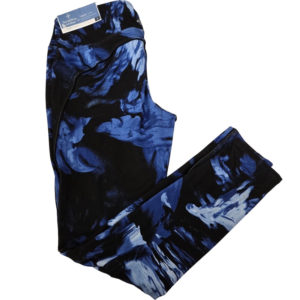 Simply Vera Vera Wang Mid Rise Legging Blue Abstract‎ Print Size M